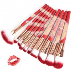 10pcs Thermal Color Changing Makeup Brushes Set Cosmetics Tools Kit