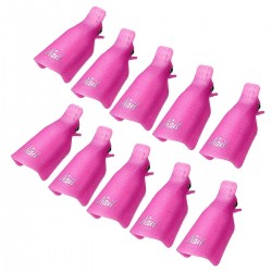 10pcs UV Gel Polish Remover Clips Caps Nail Cleaner Manicure Tools