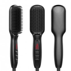 110-220V Comb Men Quick Beard Straightener Irons Hair Straightener Styling Tools with LCD Beard Styling Detangling Straightening