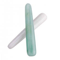 11cm Natural Gemstone Quartz Jade Stick Manual Massage Wand Body Care Relaxing Massager Tool