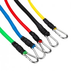 11pcs / Set Natural Rubber Latex Fitness Resistance Bands Exercise Tubes Practical Elastic Training Rope Yoga Pull String Exercise Tools