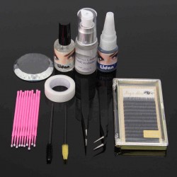 11pcs Eyelash Extension Set Individual Tweezers Glue Eye Lash Brush Mascara Applicator Makeup Case