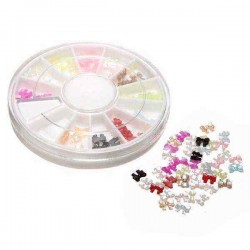 12 Colors 3D Bowknot Design Nail Art Decoration Wheel