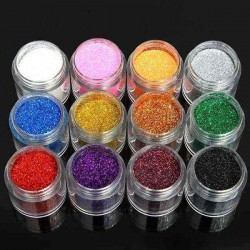 12 Colors Holo Nail Art Powder Shiny Glitter Dust Slice Tips Holographic Decoration