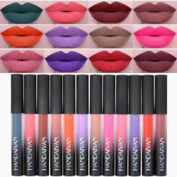 12 Colors Matte Metallic Velvet Lip Gloss Makeup Long Lasting Waterproof