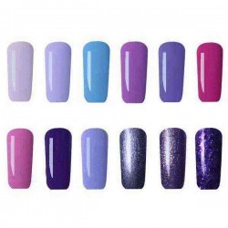 12 Colors Nano Gorgeous Purple Color System Nail Art UV Gel Polish Soak-off 12ml