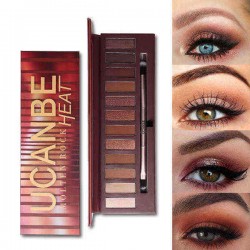 12 Colors Warm Brown Eye Shadow Palette Matte Shimmer Cosmetic