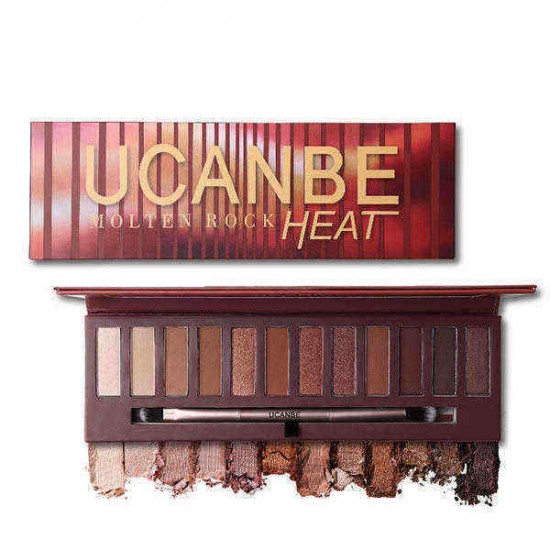 12 Colors Warm Brown Eye Shadow Palette Matte Shimmer Cosmetic