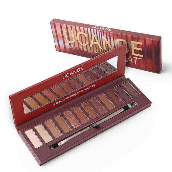 12 Colors Warm Brown Eye Shadow Palette Matte Shimmer Cosmetic