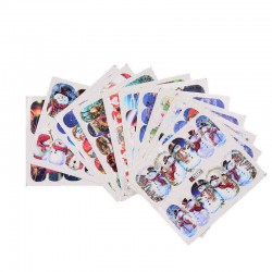 12 sheets Christmas Style Nail Art Decoration Sticker Snowman Elk Water Transfer Decal