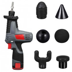 12V 6 Heads Percussive Electric Massager Deep Vibrating Therapy Massage Muscle Relaxing Machine