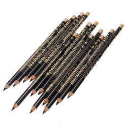 12pcs Black Makeup Cosmetic Eyeliner Eyebrow Pencil Waterproof
