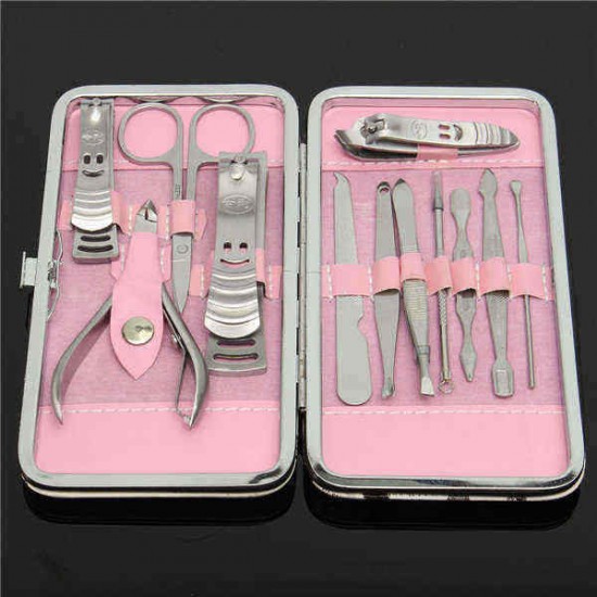12pcs Stainless Steel Manicure Tools Set Travel Nail Nipper File Clipper Tweezers Eyebrow Scissors 12pcs Stainless Steel Manicure Tools Set Travel Nail Nipper File Clipper Tweezers Eyebrow Scissors