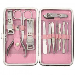 12pcs Stainless Steel Manicure Tools Set Travel Nail Nipper File Clipper Tweezers Eyebrow Scissors