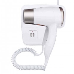 1300W Wall Mounted Hair Dryer Household Hanging Holder Electric Blower Hotel With USB Socket