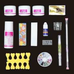 14 Acrylic Powder Nail Art Set False Nail Art Brushes Dispenser Sanding File