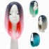 14" Heat Resistant Synthetic Gradient Color Cheap Hair Wig Ombre Medium Long Straight Silk Lace