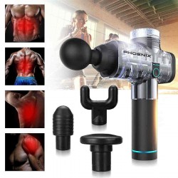 1500mAh 100~240V Electric Massager With 4 Heads Percussive Vibration Muscle Therapy Massage G-un Athlete Sports Vibrating Relax