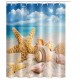 150cmx180cm Digital Printing Beach Starfish Waterproof Polyester Shower Curtain