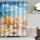 150cmx180cm Digital Printing Beach Starfish Waterproof Polyester Shower Curtain