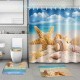 150cmx180cm Digital Printing Beach Starfish Waterproof Polyester Shower Curtain