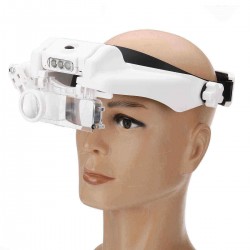 1.5X 2.0X 8X Headband Magnifying Glass bracket 3 LED Light Protable Helmet Illuminated Magnifier