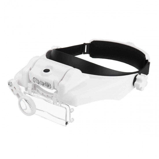 1.5X 2.0X 8X Headband Magnifying Glass bracket 3 LED Light Protable Helmet Illuminated Magnifier