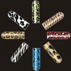 16 PCS Leopard Zebra Nail Art Polish Metal Full Stickers