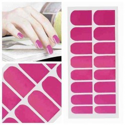 16 PCS Pure Colors Nail Art Polish Metal Full Stickers