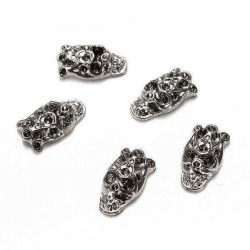 17 Style 3D Retro Silver Metal Nail Art Phone Decoration Stickers