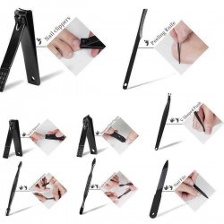 18 Pcs Stainless Steel Personal Manicure Set Pedicure Travel Grooming Kit Nail Art Set