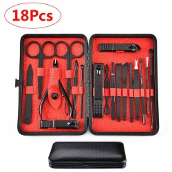 18 Pcs Stainless Steel Personal Manicure Set Pedicure Travel Grooming Kit Nail Art Set