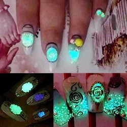 1pc Luminous Nails Powder Halloween Fluorescent Glow Decoration Dust Colorful Manicure Tools