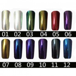 1pc Magic Mirror Chrome Effect Powder Metallic Nail Art Additive Pigment Charming
