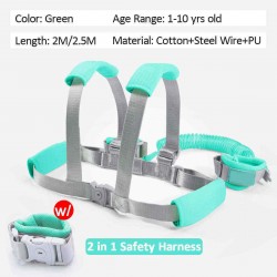 2 In 1 Toddler Safety Harness Anti Lost Wrist Link Baby Kid Leash Wristband Belt  Support