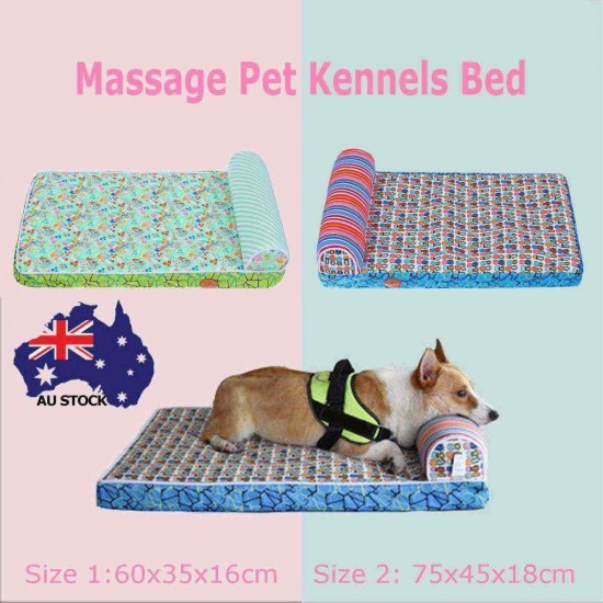 2 Size Pet Bed Dog Cat Puppy Sleeping Manual Massage Cushion Pads Home Kennels Mat