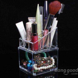 2 Tiers Acrylic Clear Cosmetic Container Makeup Storage Organizer