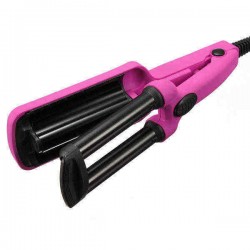200V Professional 3 Barrel Curling Iron Wavy Styling Hair Curler Salon Tool