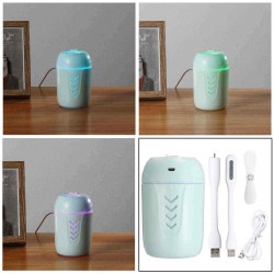 200ml 3 In1 Mini USB Humidifier Fan Air Humidifier with Nightlight LED Face Mist Humidifier Air Humidifier