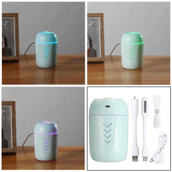 200ml 3 In1 Mini USB Humidifier Fan Air Humidifier with Nightlight LED Face Mist Humidifier Air Humidifier