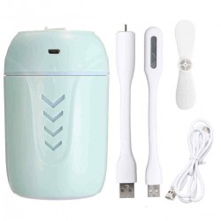 200ml 3 In1 Mini USB Humidifier Fan Air Humidifier with Nightlight LED Face Mist Humidifier Air Humidifier