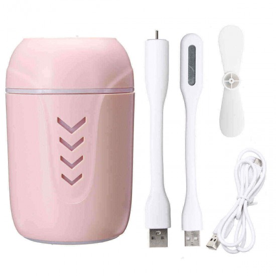 200ml 3 In1 Mini USB Humidifier Fan Air Humidifier with Nightlight LED Face Mist Humidifier Air Humidifier