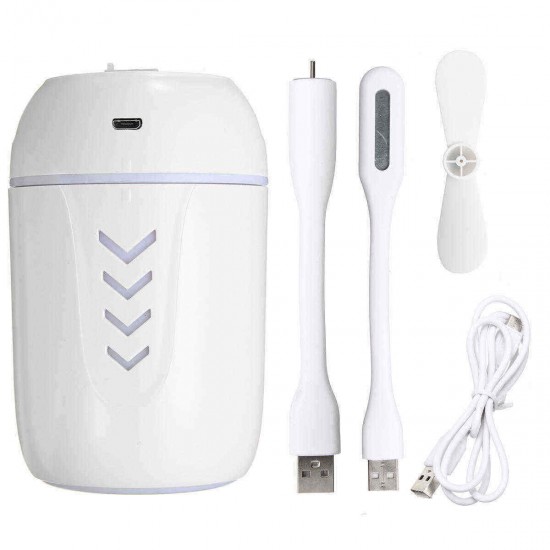 200ml 3 In1 Mini USB Humidifier Fan Air Humidifier with Nightlight LED Face Mist Humidifier Air Humidifier
