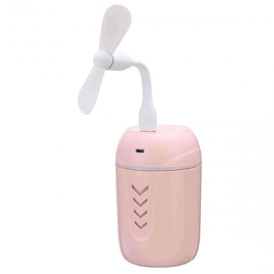 200ml 3 In1 Mini USB Humidifier Fan Air Humidifier with Nightlight LED Face Mist Humidifier Air Humidifier