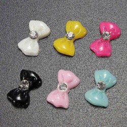 20PCS 3D Glitters Bow Tie Bowtie Rhinestones Nail Art Tips Decoration