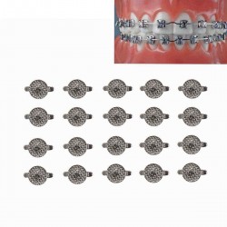 20pcs Dental Orthodontic Lingual Buttons Bondable Cleat Double Wing Mesh Base