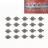 20pcs Dental Orthodontic Lingual Buttons Bondable Cleat Double Wing Mesh Base