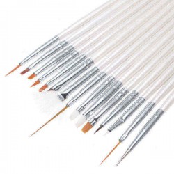 20pcs Nail Art Design Dotting Painting Pen Brush Set Faux Leather Case