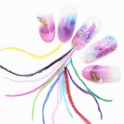 20pcs Nail DIY Decoration Feather 3D Manicure Nail Decals Nail Art Tips