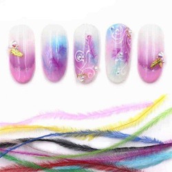 20pcs Nail DIY Decoration Feather 3D Manicure Nail Decals Nail Art Tips